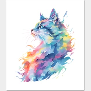 Cloud Cat Illustration Posters and Art